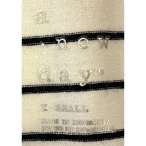 A New Day Black White Striped Crew Neck Cap Sleeve Maxi Dress Reg Size XS - Picture 2 of 6